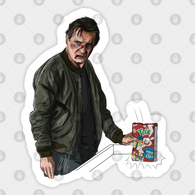 Liam Neeson bought Trix Sticker by 51Deesigns
